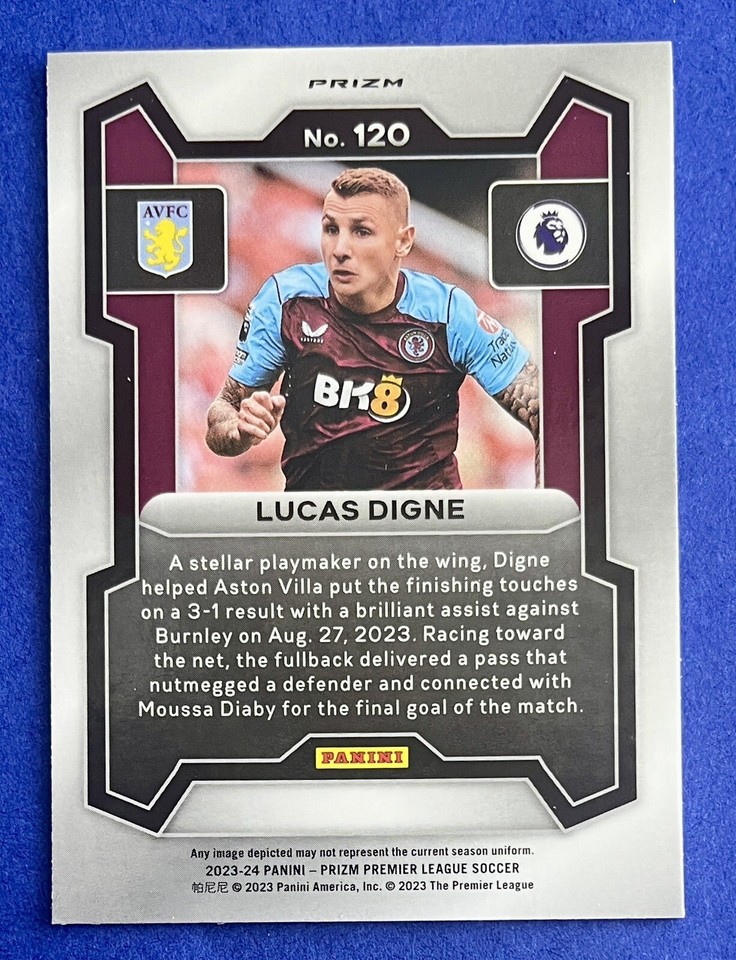 Lucas Digne 2023-24 Panini Prizm Premier League RED MOSAIC #120 ASTON ...