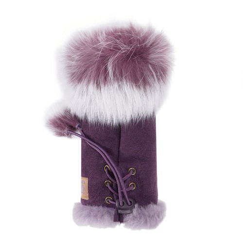 UGG Fingerless Gloves Women Ladies Mittens Australian Sheepskin Wool Warm Winter - Picture 13 of 25