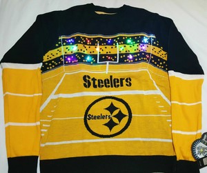 Details about Pittsburgh Steelers KLEW Men's NFL Light Up Ugly Christmas Sweater Shirt MEDIUM Details about Pittsburgh Steelers KLEW Men's NFL Light Up Ugly Christmas Sweater Shirt MEDIUM