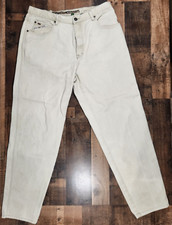 Vintage Paco Sport Jean Pants Mens 38X32 Beige Baggy Tapered Y2K Denim