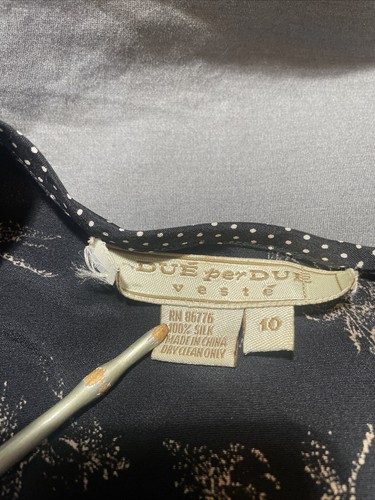 Vtg Due’ Per Due’ Veste Midi Dress Womens 10 Silk Pearl Detail Buttons Lined - Picture 4 of 19