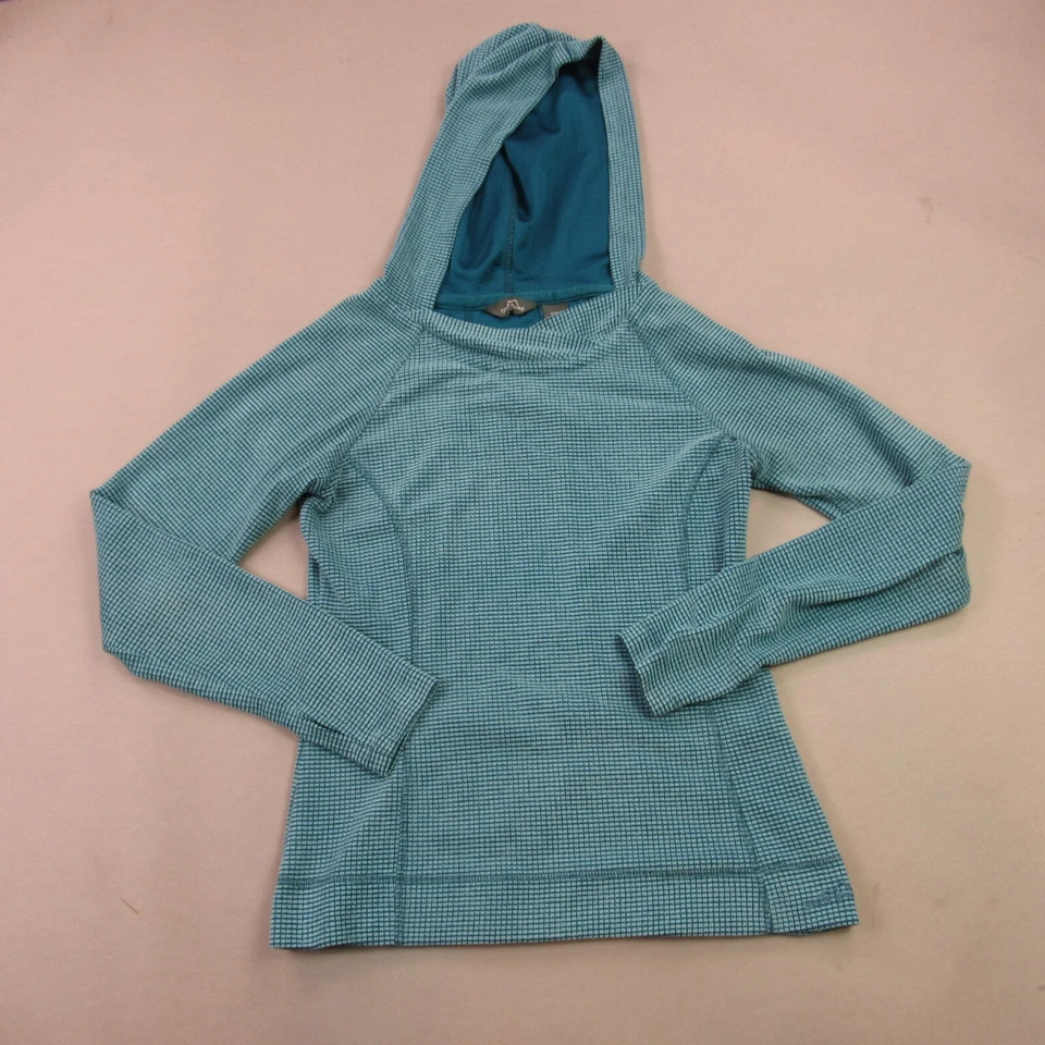 Pulôver Eddie Bauer com capuz feminino pequeno manga longa azul com capuz - Imagem 2 de 4