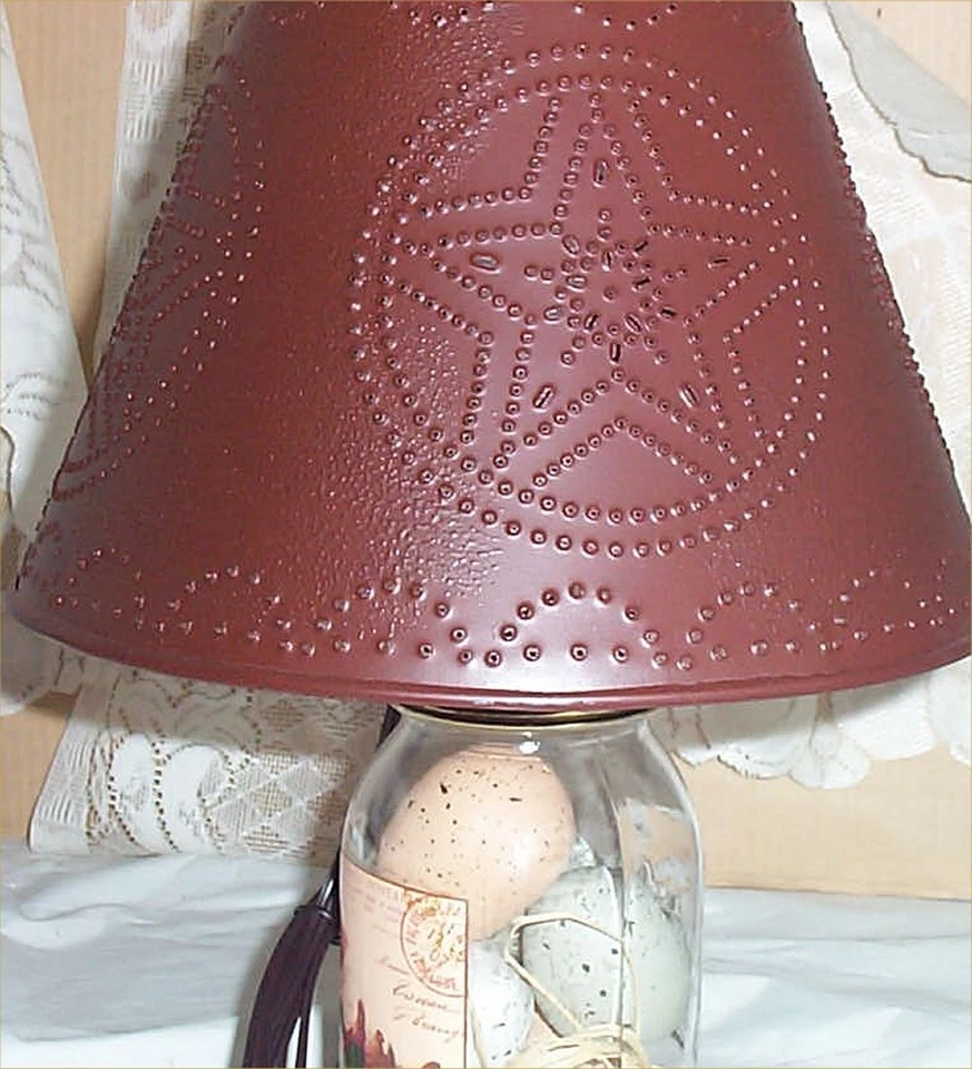 Tarro de albañil gallo ponche lata lámpara pantalla campo granja huevos luz decoración 40 vatios  Foto 3 de 3