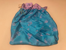 Korean Traditional Large Satin Drawstring Pouch for Hanbok Item Storage