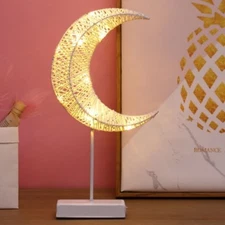 AMZER Moon Shape Rattan LED Light Warm Fairy Decorative Night Lamp - Warm White