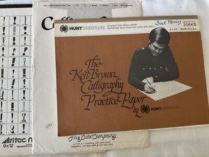 Calligraphy Practice Paper Lot of 3 Ken Brown Lutz Liners Arttec Tracing Pad