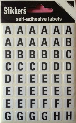 144 A-Z Alphabet Sticky Labels A to Z Letters Self Adhesive Stickers Labels | eBay
