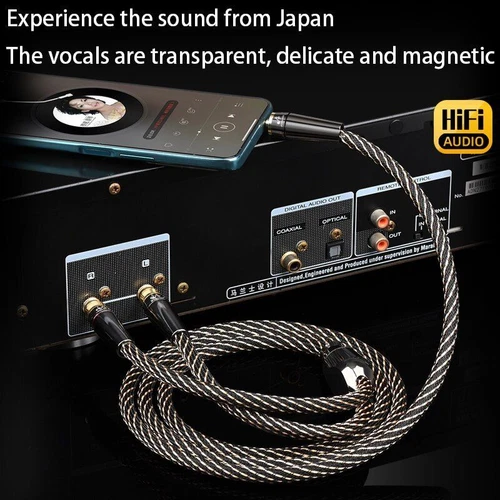 HiFi 3.5mm to 2rca Audio Cable 6N OFC AUX RCA Stereo Jack 3.5 Y Splitter Cord - Picture 3 of 10