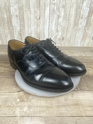 Johnston & Murphy Mens Dress Shoes Black Leather Oxford Size 11.5 EEE