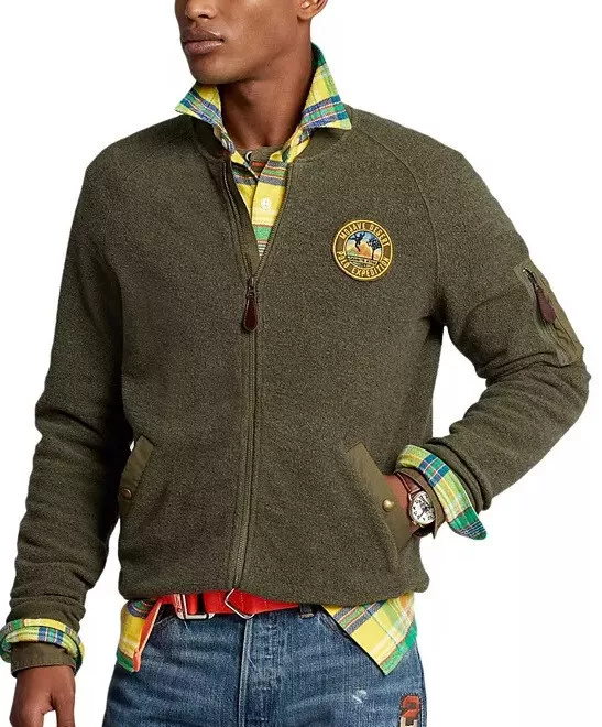 Polo Ralph Lauren Brushed Fleece Bomber Jacket $298 - M | eBay