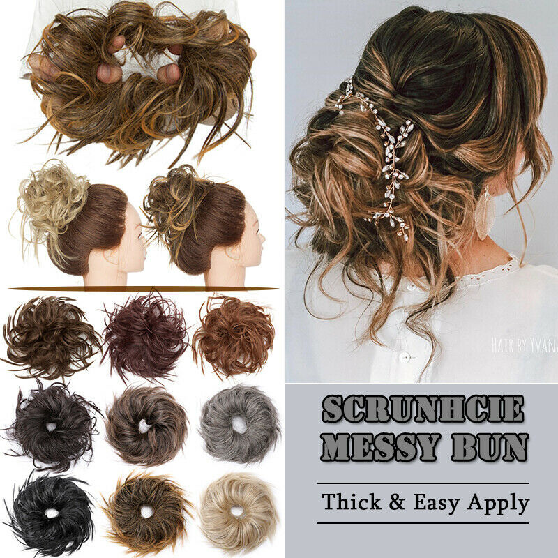 Thick X-Large Messy Bun Hair Piece Scrunchie Updo Elastic Wrap Hair  Extensions