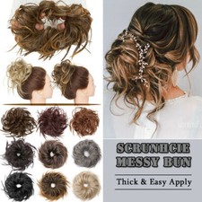 Thick X-Large Messy Bun Hair Piece Scrunchie Updo Elastic Wrap Hair Extensions