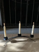 Vintage 50s Iron Candleabra Mid Century MCM Modern Lighting Tony Paul Atomic Era