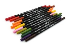 Uchida 1122-012F Le Plume II Double-Ended Marker Fine/Brush, Garden Set of 12