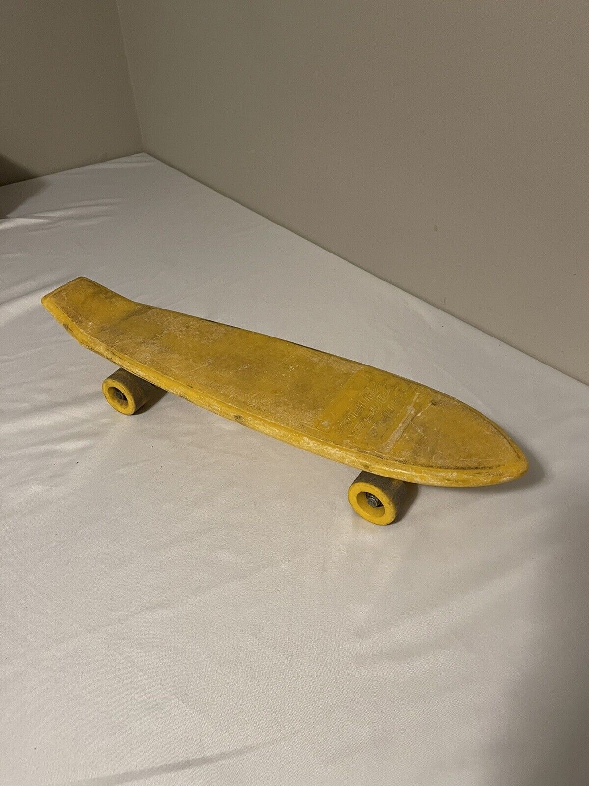 Luksus jazz facet VTG 80s Variflex Penny Vinyl Cruiser Skateboard 23&#034; Yellow Spellout  Skate | eBay