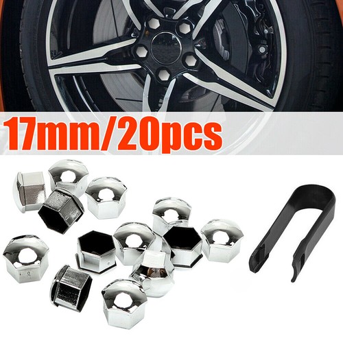 20Pcs Chrome Auto Hub Screw Cover Wheel Nut Caps Bolt Rims Car Accessories 17mm - Photo 3 sur 12