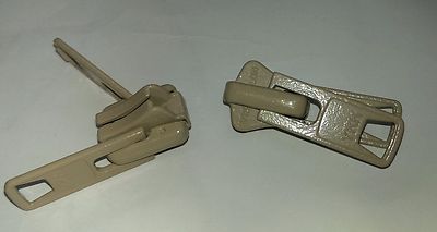  Size #10  YKK Beige Double Pull Zipper 2-Sliders Marine Vislon Molded Chain HD