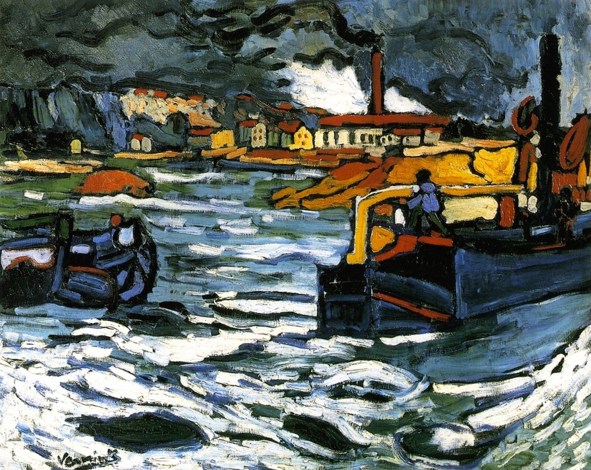 Barges on the Seine : Maurice de Vlaminck : Archival Quality