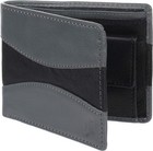 STARHIDE MensRFID Blocking Classic Bifold Coin Pocket Leather Wallet 745 Gry/BLK