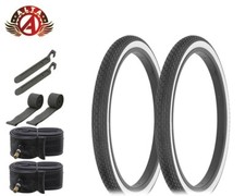 20" X 1-3/4 WHITEWALL BICYCLE TIRES VINTAGE SCHWINN STINGRAY FIT S7 RIM 8PC SET.