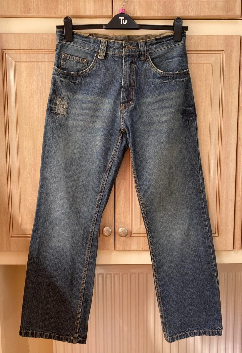Pantalon Denim Homme Angelo Litrico - Bleu Foncé - Taille W34 L34 - Occasion Très Bon état