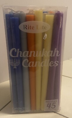 45 Rite Lite Chanukah Candles Hanukkah Multi Color C-10-CON2
