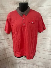 Cremieux Classic Men  s Red Short Sleeve Button Up Polo Shirt Size 110