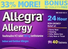 40 Count Pack of 33 Allergy Medications Relief for Seasonal Allergies