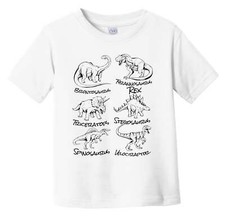 Types of Dinosaurs Sketch Cool Prehistoric Animal Dinosaur Toddler T-Shirt