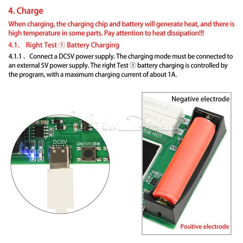 18650 Battery Capacity Tester internal Resistance Detector Charging Discharging - Bild 18 von 21