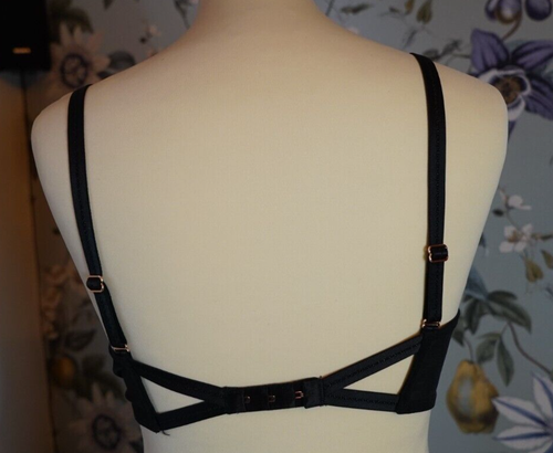 Gossard VIP Lavish Uplifting Balconette Black Bra Underwired 38E - Picture 9 of 22