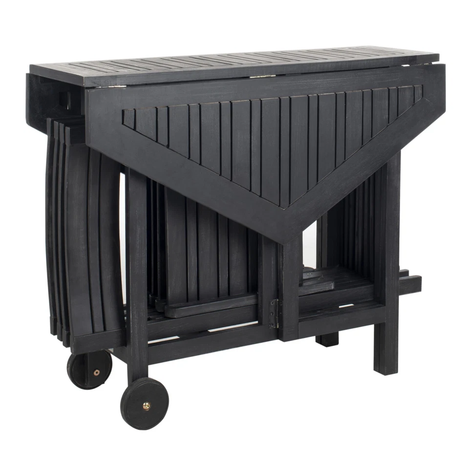 Mesa y 4 sillas Kerman colección exterior SAFAVIEH | negra | Foto 3 de 4