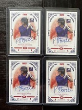 Peyton Stovall Arkansas REDS Onyx Vintage 2022 Blue Auto Autograph Lot X4
