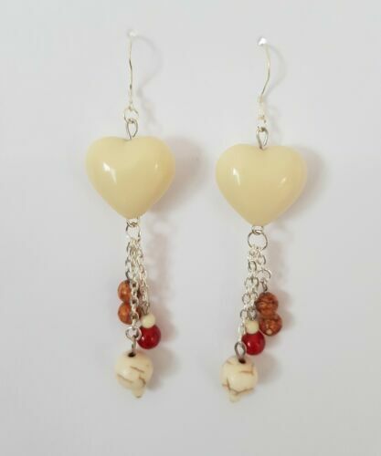 Boucles D'Oreilles Perles Blanc & Bleu Turquoise - Pour Mariage Ou Soirée