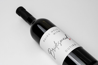Pairs well with Bridesmaid Groomsman Maid of Honour Champagne Wedding Label