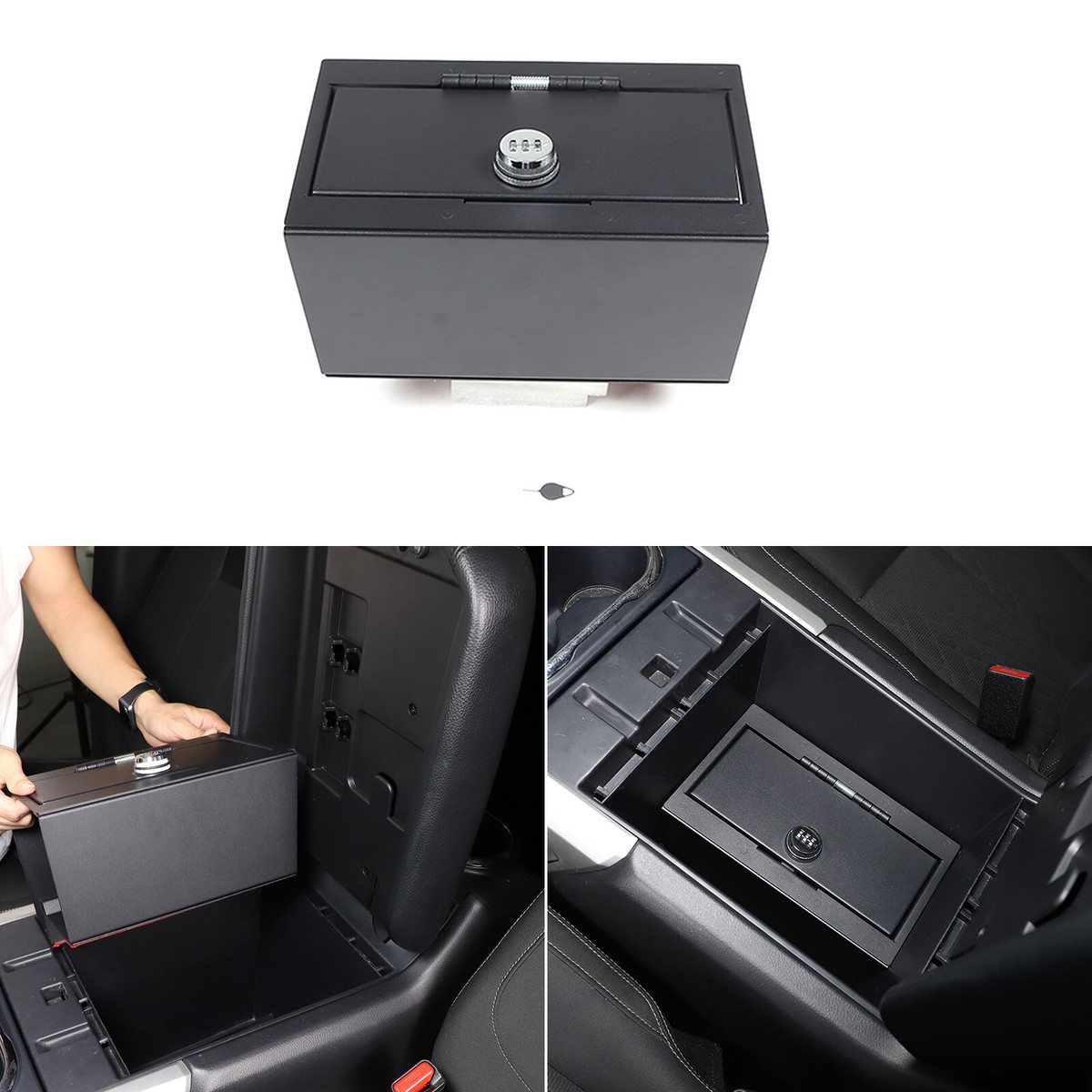 Black Center Console Gun Safe Storage Box Vault Fits For Nissan