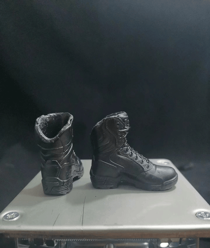 Zapatos de surco liso de soldado 1/6 modelo para figura de acción de 12 - Imagen 3 de 3