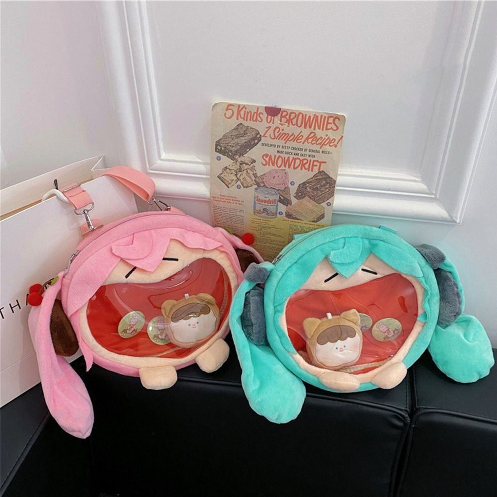 Harajuku Hatsune Miku Shoulder Bag Plush Rucksack Kawaii Backpack  Woman Girls
