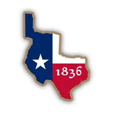 1836 Republic of Texas Sticker Decal - Weatherproof - flag proud native texan