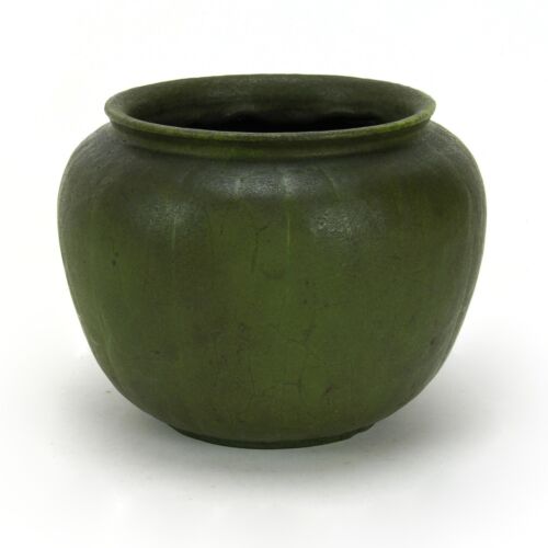 Grueby Pottery matte green 5" jardiniere vase Ruth Erickson Arts & Crafts Boston - Picture 2 of 5