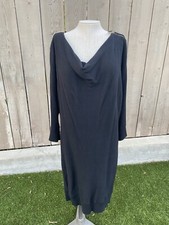 MICHAEL by Michael Kors Black Long Sleeve Pullover Zipper Sweater Dress Medium