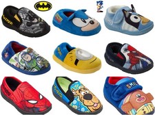 BOYS OFFICIAL BRANDED CHARACTER NOVELTY SLIP ON SLIPPERS INFANT KIDS UK SIZE 5-2