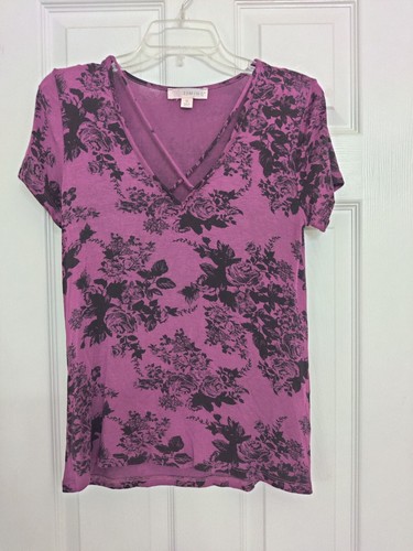 Timing Floral Damen lila Criss Cross Top Bluse Größe M gebraucht