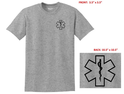 Star of Life-Caduceus Unisex Duty T-shirt - Front/Back Design - Sizes S - 3X NEW - Picture 12 of 23