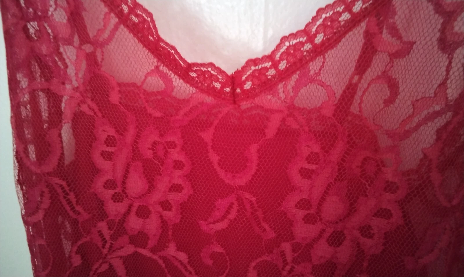 UNDERCOVER Abito da notte vintage sottocoperta in pizzo rosso Taglia S M Nuovo senza etichette