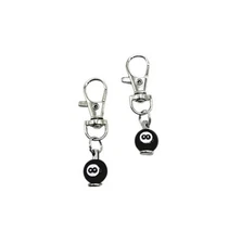 8 Ball Zipper Pull Easy Clip On Zipper Pull Pool Keychain Charm Gift Billiards