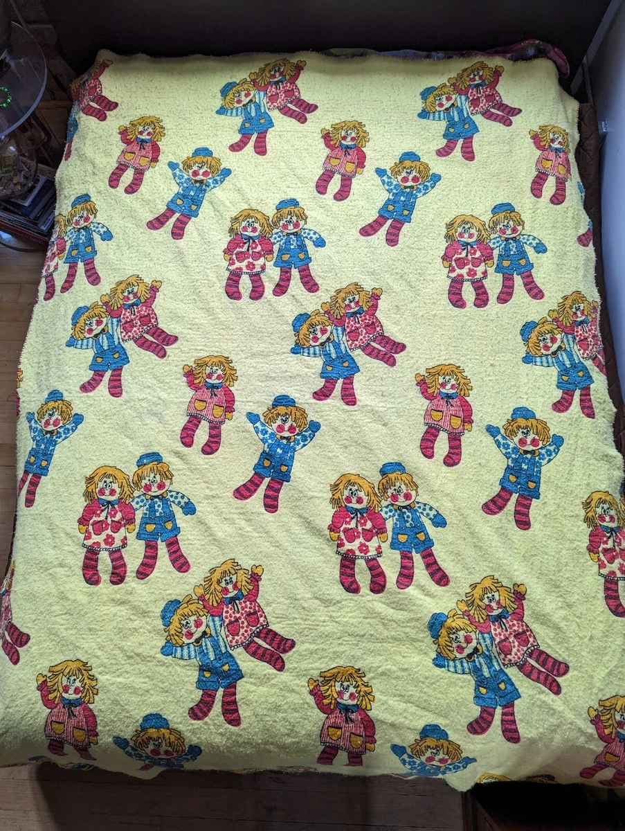 Rare Vintage Raggedy Anne u0026amp; Andy Thermal Blanket LARGE 65u0026#034; X  96u0026#034; Acrylic Nylon | eBay