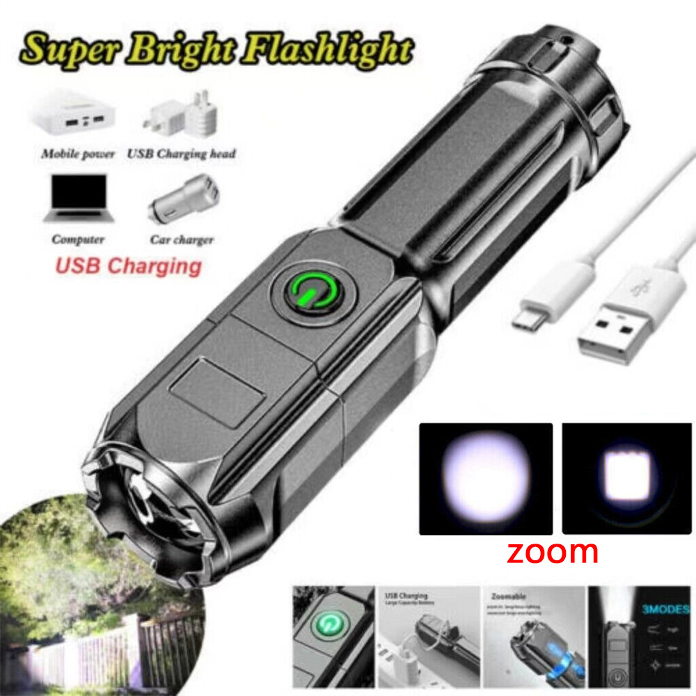 Multifunctional LED Strong Light Tactical Flashlight Rechargeable Super Bright - Picture 3 of 18
