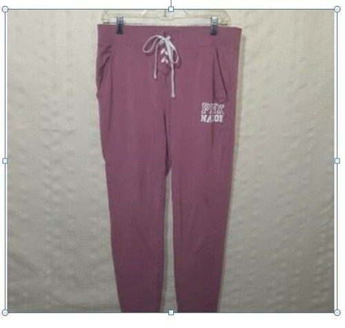 Large Lace Up Tie Sweat Pants Pink 