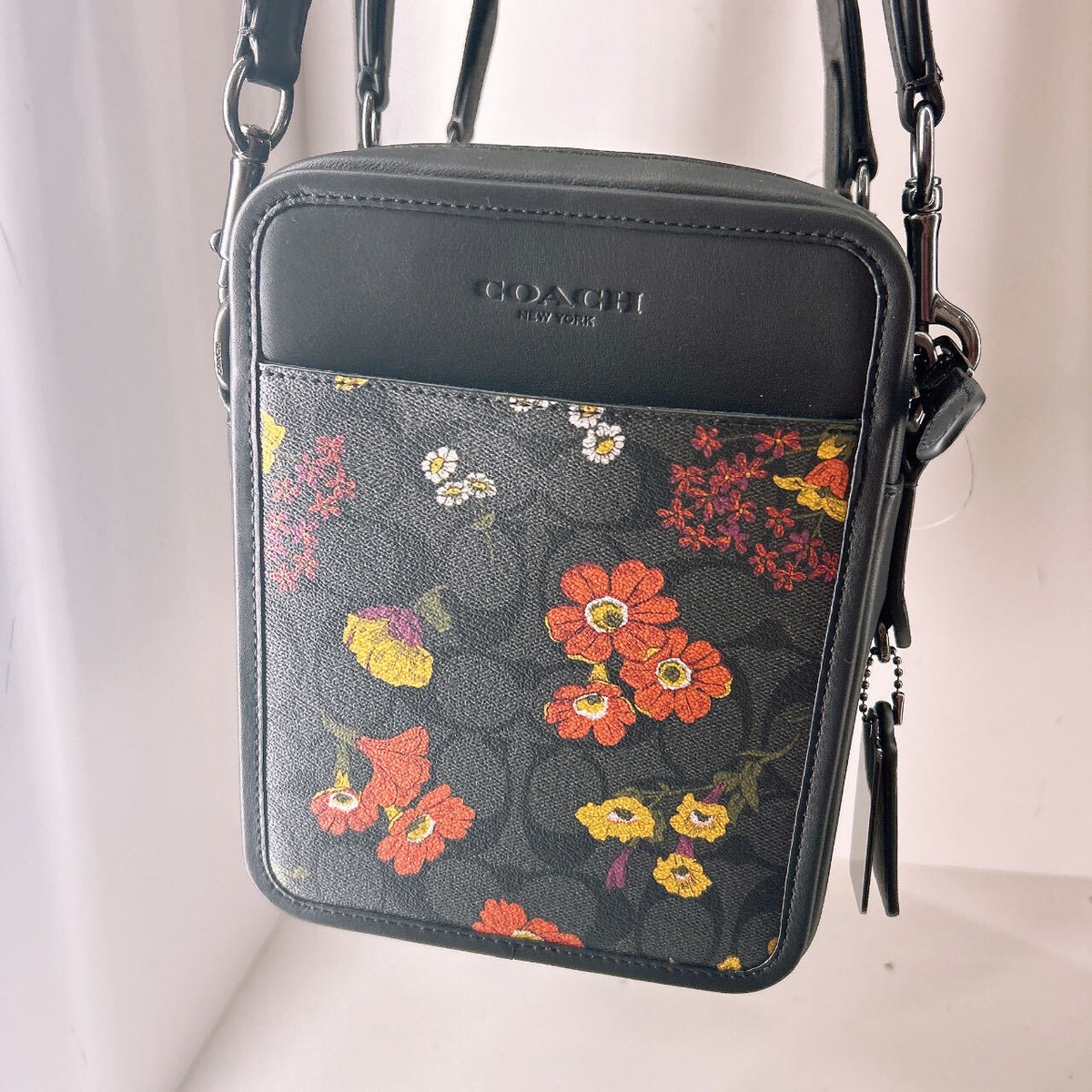 NWT Coach Men's Sullivan Crossbody In Signature Canvas With Floral
